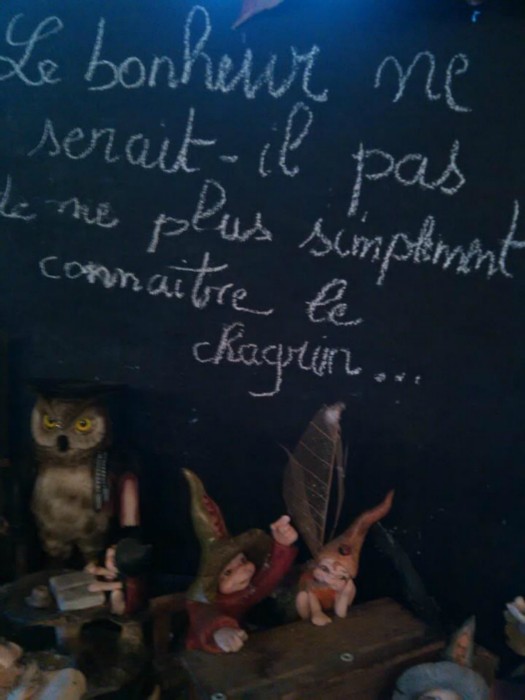 et, .. je suis sûre que le petit d'homme oubliera vite sa peine , si tu lui dis de glisser chaque larme dans le flacon à chagrin...mais le bonheur ne serait -il pas avant tout qu'il n'y ait plus de chagrin , et que la pluie cesse,faisant place au soleil ?